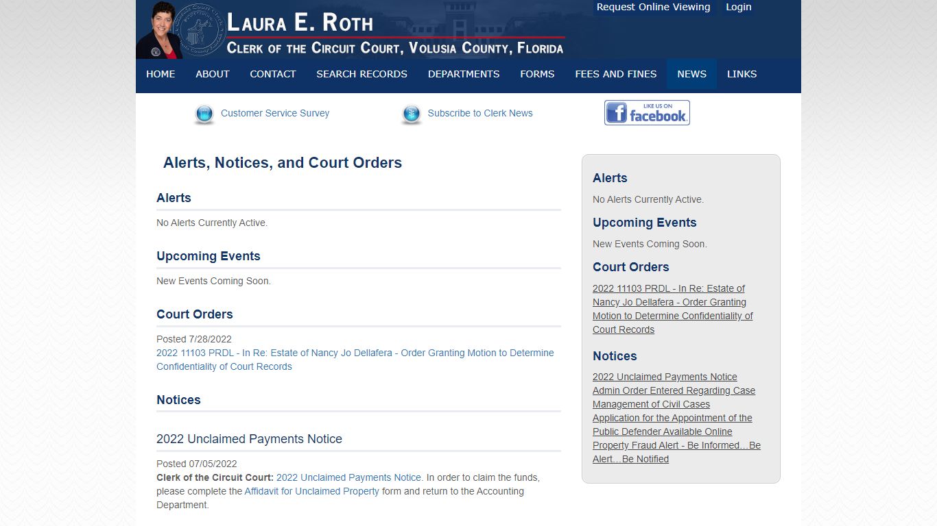 LAURA E. ROTH | Clerk of the Circuit Court, Volusia County ...